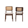 Baxton Studio Dannon Mid-Century Modern Grey Fabric and Walnut Brown Finished Wood 2-Piece Dining Chair Set