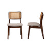 Baxton Studio Dannon Mid-Century Modern Grey Fabric and Walnut Brown Finished Wood 2-Piece Dining Chair Set