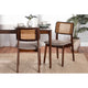 Baxton Studio Dannon Mid-Century Modern Grey Fabric and Walnut Brown Finished Wood 2-Piece Dining Chair Set