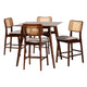 Baxton Studio Dannon Mid-Century Modern Grey Fabric and Walnut Brown Finished Wood 5-Piece Pub Set