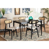 Baxton Studio Tarana Mid-Century Modern Cream Fabric and Black Finished Wood 5-Piece Dining Set