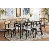 Baxton Studio Tarana Mid-Century Modern Cream Fabric and Black Finished Wood 7-Piece Dining Set