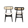 Baxton Studio Tarana Mid-Century Modern Cream Fabric and Black Finished Wood 2-Piece Dining Chair Set WHI-CS002C-Black-Cream-DC-2PK