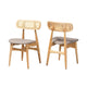 Baxton Studio Tarana Mid-Century Modern Grey Fabric and Natural Oak Finished Wood 2-Piece Dining Chair Set