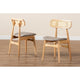 Baxton Studio Tarana Mid-Century Modern Grey Fabric and Natural Oak Finished Wood 2-Piece Dining Chair Set