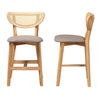 Baxton Studio Dannell Mid-Century Modern Grey Fabric and Natural Oak Finished Wood 2-Piece Counter Stool Set