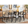 Baxton Studio Darrion Mid-Century Modern Cream Fabric and Black Finished Wood 7-Piece Dining Set