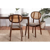 Baxton Studio Darrion Mid-Century Modern Grey Fabric and Walnut Brown Finished Wood 2-Piece Dining Chair Set