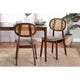 Baxton Studio Darrion Mid-Century Modern Grey Fabric and Walnut Brown Finished Wood 2-Piece Dining Chair Set