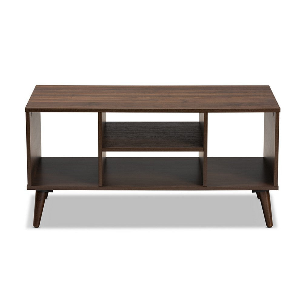 Baxton Studio Linas Mid-Century Modern Walnut Finished Coffee Table WHI-CT8001-Columbia-Walnut-CT