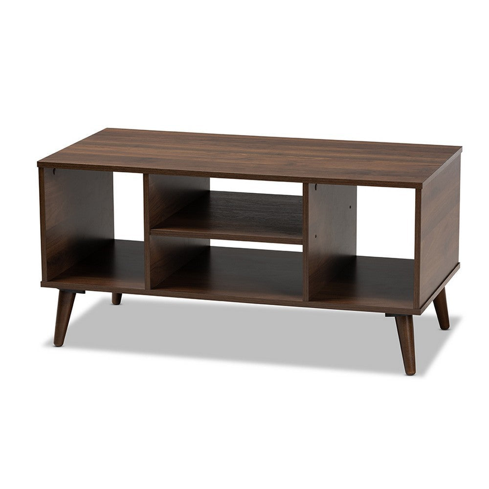 Baxton Studio Linas Mid-Century Modern Walnut Finished Coffee Table WHI-CT8001-Columbia-Walnut-CT