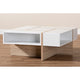 Baxton Studio Rasa Modern and Contemporary Two-Tone White and Oak Finished Wood Coffee Table WHI-CT8004-White-Oak-CT