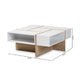 Baxton Studio Rasa Modern and Contemporary Two-Tone White and Oak Finished Wood Coffee Table