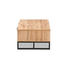 Baxton Studio Franklin Modern and Contemporary Oak Brown Finished Wood and Black Finished Metal 2-Drawer Coffee Table WHI-CT8007-Oak-CT