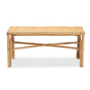 bali & pari Cacaban Modern Bohemian Natural Brown Rattan Accent Bench WHI-Cacaban-Rattan-Bench