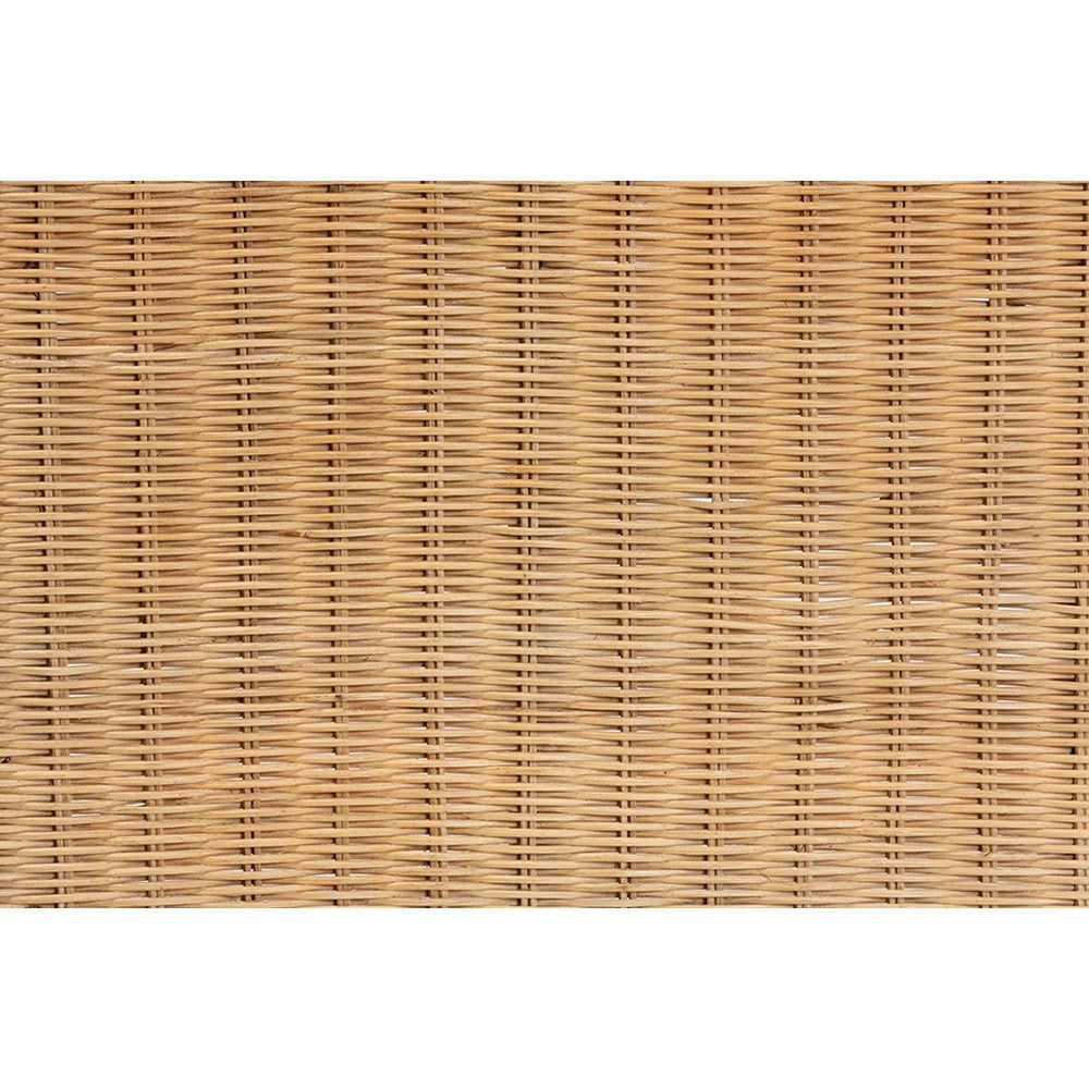bali & pari Cacaban Modern Bohemian Natural Brown Rattan Accent Bench WHI-Cacaban-Rattan-Bench