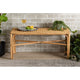 bali & pari Cacaban Modern Bohemian Natural Brown Rattan Accent Bench WHI-Cacaban-Rattan-Bench