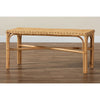 bali & pari Cacaban Modern Bohemian Natural Brown Rattan Accent Bench WHI-Cacaban-Rattan-Bench
