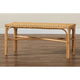 bali & pari Cacaban Modern Bohemian Natural Brown Rattan Accent Bench WHI-Cacaban-Rattan-Bench