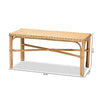 bali & pari Cacaban Modern Bohemian Natural Brown Rattan Accent Bench