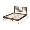 Baxton Studio Calisto Mid-Century Modern Walnut Brown Finished Wood King Size Platform Bed