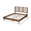 Baxton Studio Calisto Mid-Century Modern Walnut Brown Finished Wood Queen Size Platform Bed