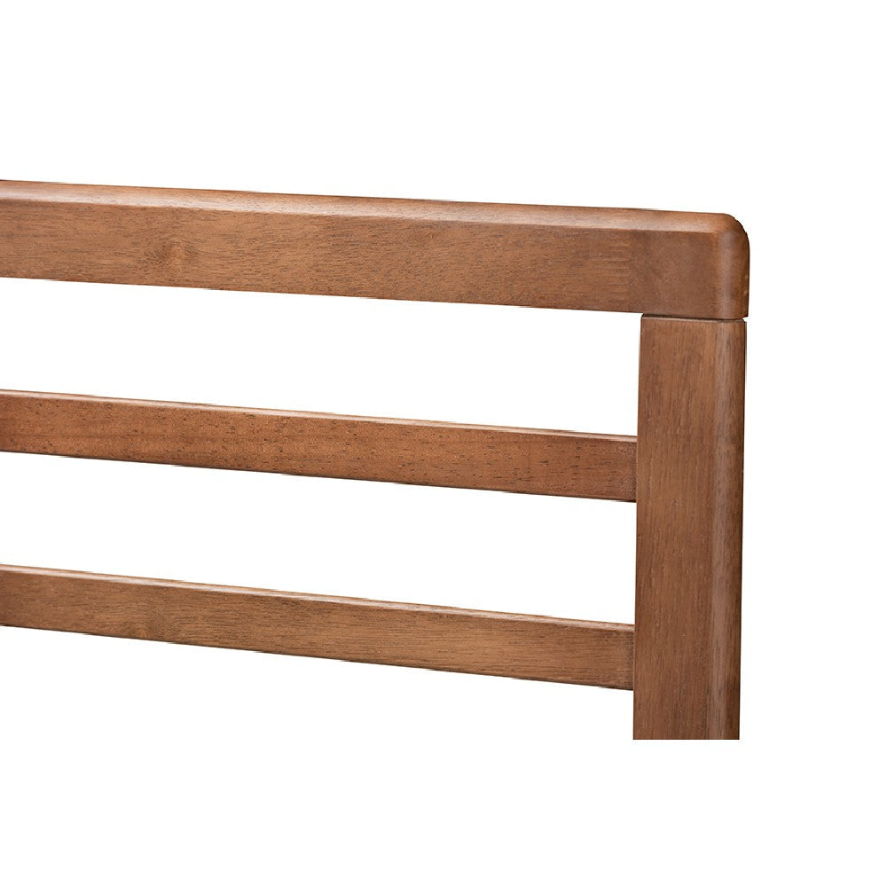 Baxton Studio Calisto Mid-Century Modern Walnut Brown Finished Wood Queen Size Platform Bed