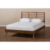 Baxton Studio Calisto Mid-Century Modern Walnut Brown Finished Wood Queen Size Platform Bed