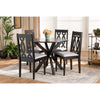 Baxton Studio Callie Modern and Contemporary Grey Fabric Upholstered and Dark Brown Finished Wood 5-Piece Dining Set