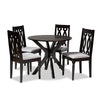 Baxton Studio Callie Modern and Contemporary Grey Fabric Upholstered and Dark Brown Finished Wood 5-Piece Dining Set