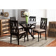 Baxton Studio Callie Modern and Contemporary Sand Fabric Upholstered and Dark Brown Finished Wood 5-Piece Dining Set