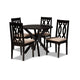 Baxton Studio Callie Modern and Contemporary Sand Fabric Upholstered and Dark Brown Finished Wood 5-Piece Dining Set