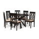 Baxton Studio Callie Modern and Contemporary Sand Fabric Upholstered and Dark Brown Finished Wood 7-Piece Dining Set