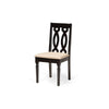 Baxton Studio Callie Modern and Contemporary Sand Fabric Upholstered and Dark Brown Finished Wood 7-Piece Dining Set