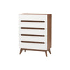 Baxton Studio Calypso Mid-Century Modern Two-Tone White and Walnut Brown Finished Wood 3-Piece Storage Set