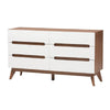 Baxton Studio Calypso Mid-Century Modern Two-Tone White and Walnut Brown Finished Wood 3-Piece Storage Set