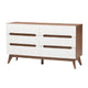 Baxton Studio Calypso Mid-Century Modern Two-Tone White and Walnut Brown Finished Wood 3-Piece Storage Set