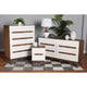 Baxton Studio Calypso Mid-Century Modern Two-Tone White and Walnut Brown Finished Wood 3-Piece Storage Set