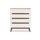 Baxton Studio Calypso Mid-Century Modern White and Walnut Wood 4-Drawer Storage Chest WHI-Calypso-Walnut-White-4DW-Chest