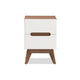 Baxton Studio Calypso Mid-Century Modern White and Walnut Wood 3-Drawer Storage Nightstand WHI-Calypso-Walnut-White-NS