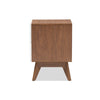 Baxton Studio Calypso Mid-Century Modern White and Walnut Wood 3-Drawer Storage Nightstand WHI-Calypso-Walnut-White-NS