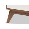 Baxton Studio Calypso Mid-Century Modern White and Walnut Wood 3-Drawer Storage Nightstand WHI-Calypso-Walnut-White-NS