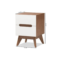 White, "Walnut" Brown
