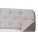 Baxton Studio Camelia Modern and Contemporary Beige Fabric Upholstered Button-Tufted Twin Size Sofa Daybed with Roll-Out Trundle Guest Bed