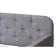 Baxton Studio Camelia Modern and Contemporary Grey Fabric Upholstered Button-Tufted Twin Size Sofa Daybed with Roll-Out Trundle Guest Bed