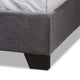 Baxton Studio Candace Luxe and Glamour Dark Grey Velvet Upholstered King Size Bed WHI-Candace-Grey-King