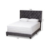 Baxton Studio Candace Luxe and Glamour Dark Grey Velvet Upholstered King Size Bed WHI-Candace-Grey-King