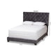 Baxton Studio Candace Luxe and Glamour Dark Grey Velvet Upholstered King Size Bed WHI-Candace-Grey-King