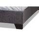 Baxton Studio Candace Luxe and Glamour Dark Grey Velvet Upholstered Queen Size Bed