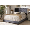 Baxton Studio Candace Luxe and Glamour Dark Grey Velvet Upholstered Queen Size Bed
